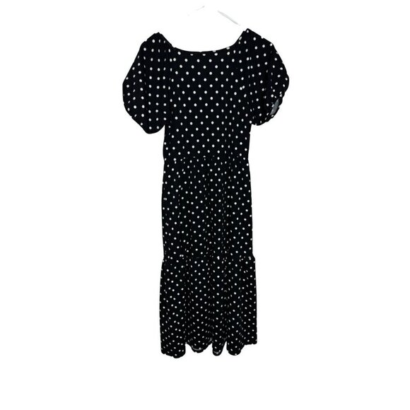 Caution to the Wind Polka Dot Pattern Dress Black - Picture 3 of 3